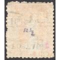 NATAL 1877 SACC90a ½d on 1d YELLOW WITH INVERTED SURCHARGE - CV R4500