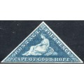 Cape of Good Hope 1864 SACC15 4d DEEP BLUE - UNUSED - PART O.G. - CV R9000