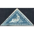 Cape of Good Hope 1855 SACC15a  4d BLUE - VFU CV R3000