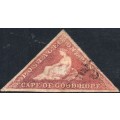 Cape of Good Hope 1864 SACC14a - 1d DEEP BROWN-RED  - FINE USED - CV R15000