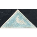 Cape of Good Hope 1853 SACC2 4d DEEP BLUE(DEEPLY BLUED PAPER) - VFU -  CV R5500