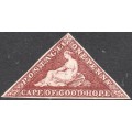 Cape of Good Hope 1864 SACC14c 1d BROWNISH RED - UNUSED / MNG - CV R30000