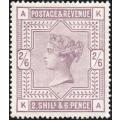 GREAT BRITAIN 1883 SG178 2s6d LILAC - VERY FINE MM