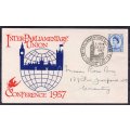 GREAT BRITAIN 1957 INTER PARLIAMENTARY UNION CONFERENCE FDC - SCARCE
