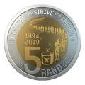 UNC 2019 SA25 - 25 YEARS OF CONSTITUTIONAL DEMOCRACY R5 COINS
