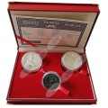 1995/1996 SILVER PROOF VICTORY SET - RUGBY & SOCCER - WITH MEDALLION - MINTAGE OF 500