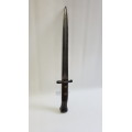 BEAUTIFUL large bayonet with wooden handle and brass studs 42cm tall!!!!!