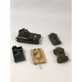 5 Vintage  cast MILLITARY vehicles bid for all!!!!!