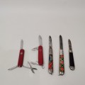 Collection of Victorinox Switzerland pocket knives and Richard`s SHEFFIELD knife bid for all!!!!