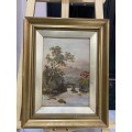 BEAUTIFUL ANTIQUE OIL ON CANVASE PAINTING SIGNED BY THE ARTIST SIZE 47CM X 37CM !!!