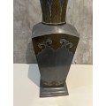 LARGE 47 cm pewter and brass vintage highly detailed vase solid vase !!!