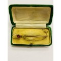 9ct Gold and Ruby bar brooch