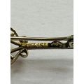9ct Gold and Ruby bar brooch
