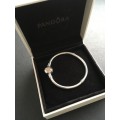 PANDORA Logo Silver Bracelet With 14k And Clear Cubic Zirconia - SKU: 590741CZ