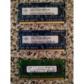 2 x 2Gb DDR3 & 1Gb DDr2 Laptop RAM