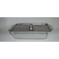 SALTON OVENPROOF , MICROWAVE SAFE GLASS 1,5 LT CASSEROLE DISH WITH STAINLESS STEEL LID