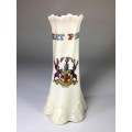 A and S ARCADIAN CHINA  VINTAGE HAT PIN HOLDER  EMBLAZONED WITH THE CREST OF ` FAIRFIELD BUXTON `