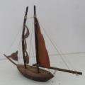 HAND-CARVED & MOLDED IMBUIA WOODEN SAILSHIP   DISPLAY MODEL   MADE IN THE SEYCHELLES ,