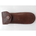 HANDMADE , STITCHED , SOFT BROWN LEATHER, PEN KNIFE , BELT SHEATH  as new