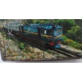 VINTAGE, COLLECTIBLE,  SHARPS TOFFEE TIN BLUE TRAIN / BLOU TREIN IMAGERY