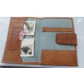 VINTAGE, 1950,s MORROCAN LEATHER , TRAVELLERS , WRITING PAD  , STAMPS & CARDS HOLDER