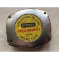 VINTAGE STANLEY STEELMASTER , MY50A, LIFE GUARD YELLOW, 150 FT. IMPERIAL MEASURING TAPE  good workin