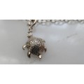 Silver charm bracelet ,turtle, sea horse, starfish,  & nautilus shell charms 800 mm / 31 ins length