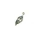 Pendant -price for 5pcs- 30mm x 10mm - Metal Nickel free - leaf / for crafting