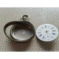 Antique Pocket  watch Longines 800 Silver Case with Enamel Dial -Watchmaker Treasures