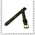 Strap, 12mm watch strap / genuine leather strap / dark brown, Strap Made in Germany