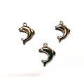 Pendant / Nickel free Metal / Dolphin / 18mm x 15mm / Price p. 10pcs / for crafting
