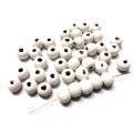 Beads / Wooden Beads 8mm  mat white Beads- 40 pcs / Beads for crafting