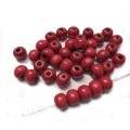 Beads / Wooden Beads  8mm red Beads- 40 pcs / Beads for crafting