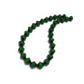 Beads / Acrylic Beads -10mm bicone-  50pcs - green- with filling-50cm string- for jewellery crafting