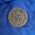 French brass cast medallion 1788, `SIT NOMEN BENEDICTUM` (Blessed in the Name of The Lord)