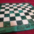 Vintage malachite & Marble Chess board. Handmade