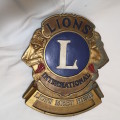 Vintage Rare Lions Club International `Lions Meet Here` Wood Sign