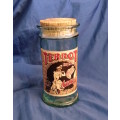 Vintage Glass Storage Jar With Cork Lid 1970s TERROT DIJON CYCLES with Art Nouveau