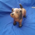 Vintage Handmade wooden dog (Head to Tail +- 23cm), animal lover gift.
