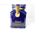 Harrods Knightbridge, Food Halls canister, London England, Cobalt Blue