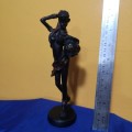 Vintage Resin Black African Woman Figurine with Water Jug. Excellent detail !