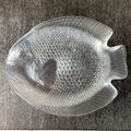 Vintage Arcoroc `FISH` platter. Heavy molded glass with great fish details. Unused from 70s