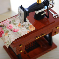 Incredible Treadle miniature wind-up Sewing Machine Music Box. With movement. Ideal gift