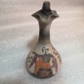 Antique Greek Handmade Pitcher Ewer Jug Vase With Lead Tag. Rare Find !