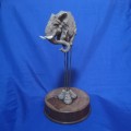 Vintage Award with Unusual Elephant sculpture on Wood base
