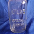 Atlas Special Mason Clear Jar Original Vintage Quart Fruit Jar. vintage