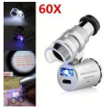 Mini 60X Pocket Microscope Jewelry Magnifier with LED UV Light