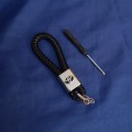 Toyota Car Key Logo Braided Leather Rope Key Ring Holder. Metal