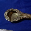 Vintage Brass Sitar Shaped Ashtray- Made in India