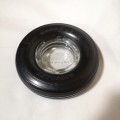 Vintage Good Year Aircraft Tyre Advertising Ashtray Embossed Glass Insert Rare